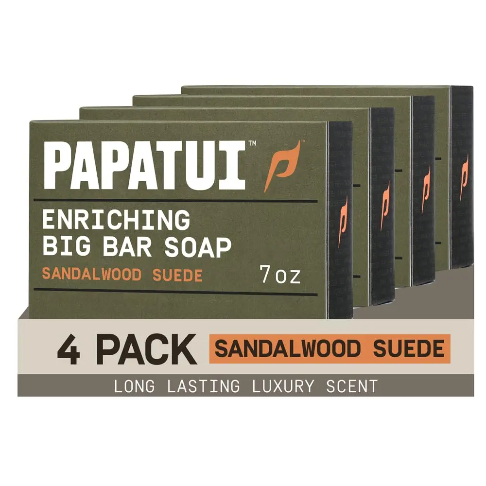 PAPATUI by Dwayne Johnson Sandalwood Suede Bar Soap 7oz | Nourishing, Masculine Scent, Vegan - main product image