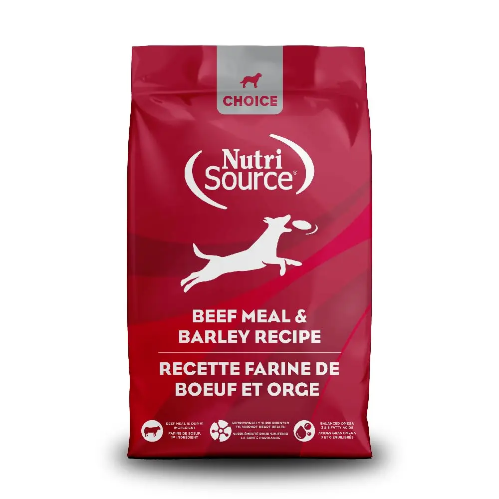 NutriSource Choice Beef & Barley Dog Food 5lb | Good4Life Probiotics, All Life Stages - main product image