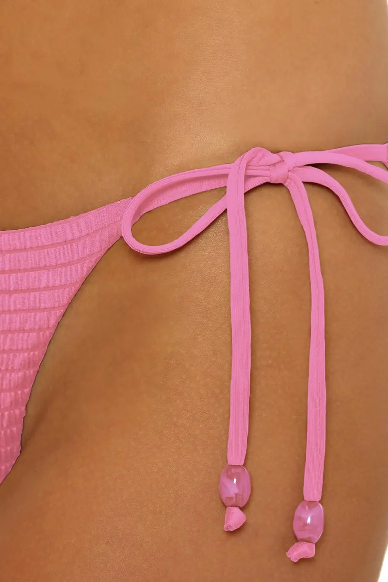 ISABELLA ROSE Maza - Women's Tie Side Bikini Bottom, Cheeky Coverage, Swimwear Separates for Women, Rosy, Small | Cheeky Brazilian Cut, Adjustable Sides - view 4