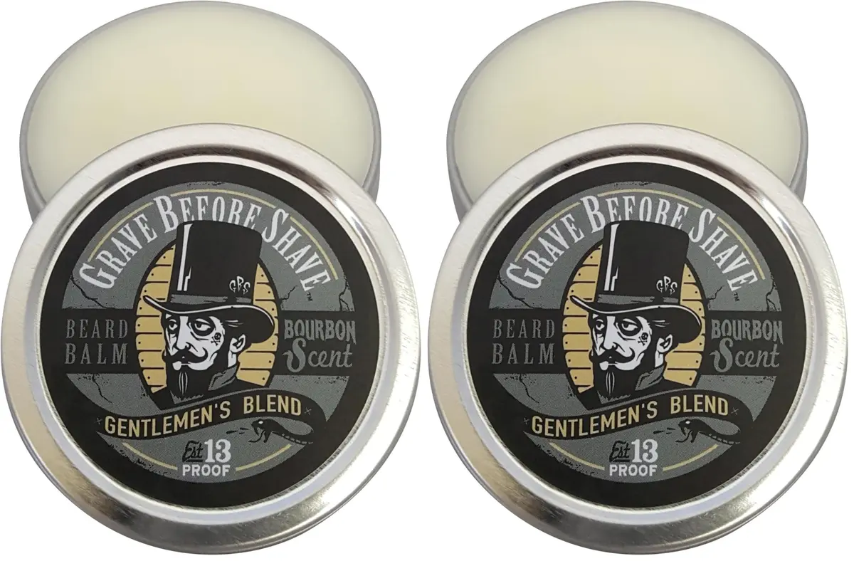 Grave Before Shave Gentlemen's Beard Balm 4 oz. Pack of 2 | Bourbon Scent, Deep Conditioning & Taming - main product image