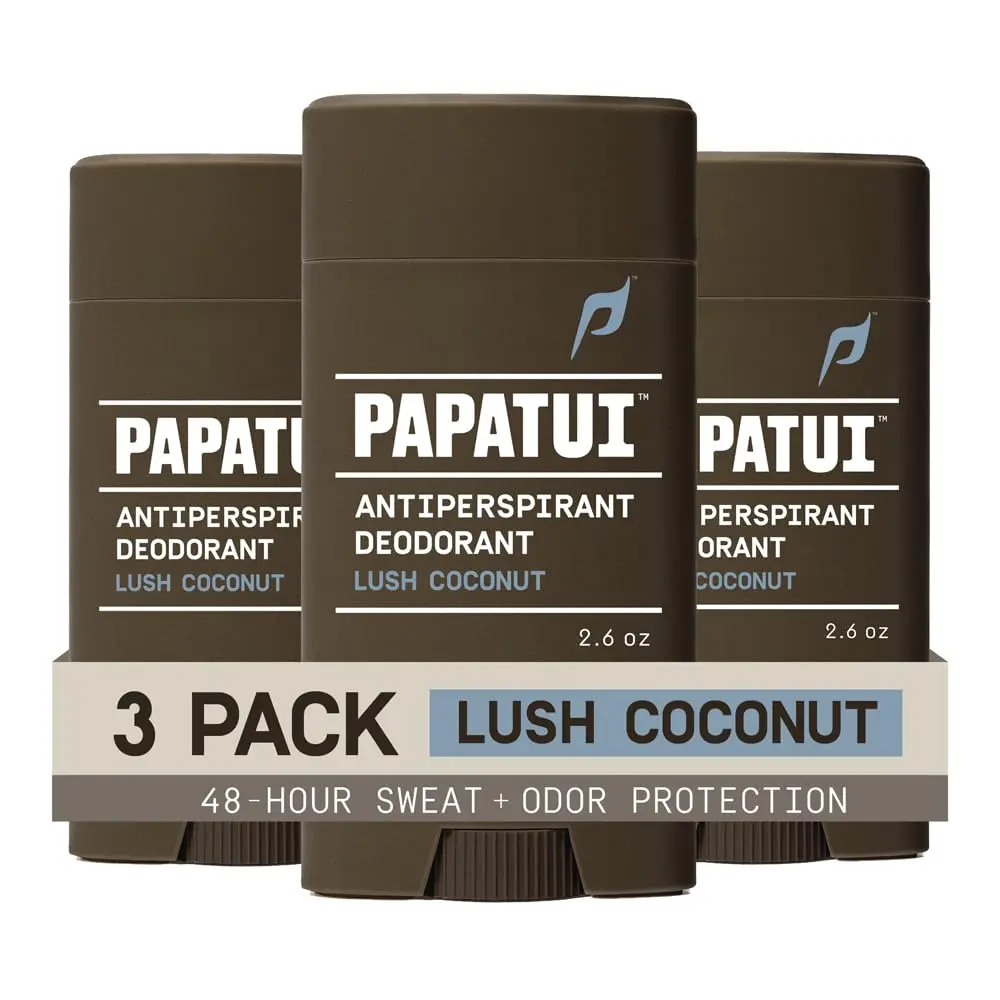 PAPATUI by Dwayne Johnson Antiperspirant Lush Coconut 2.6 oz (3pk) | Long-lasting sweat & odor control, vegan, tropical scent - main product image
