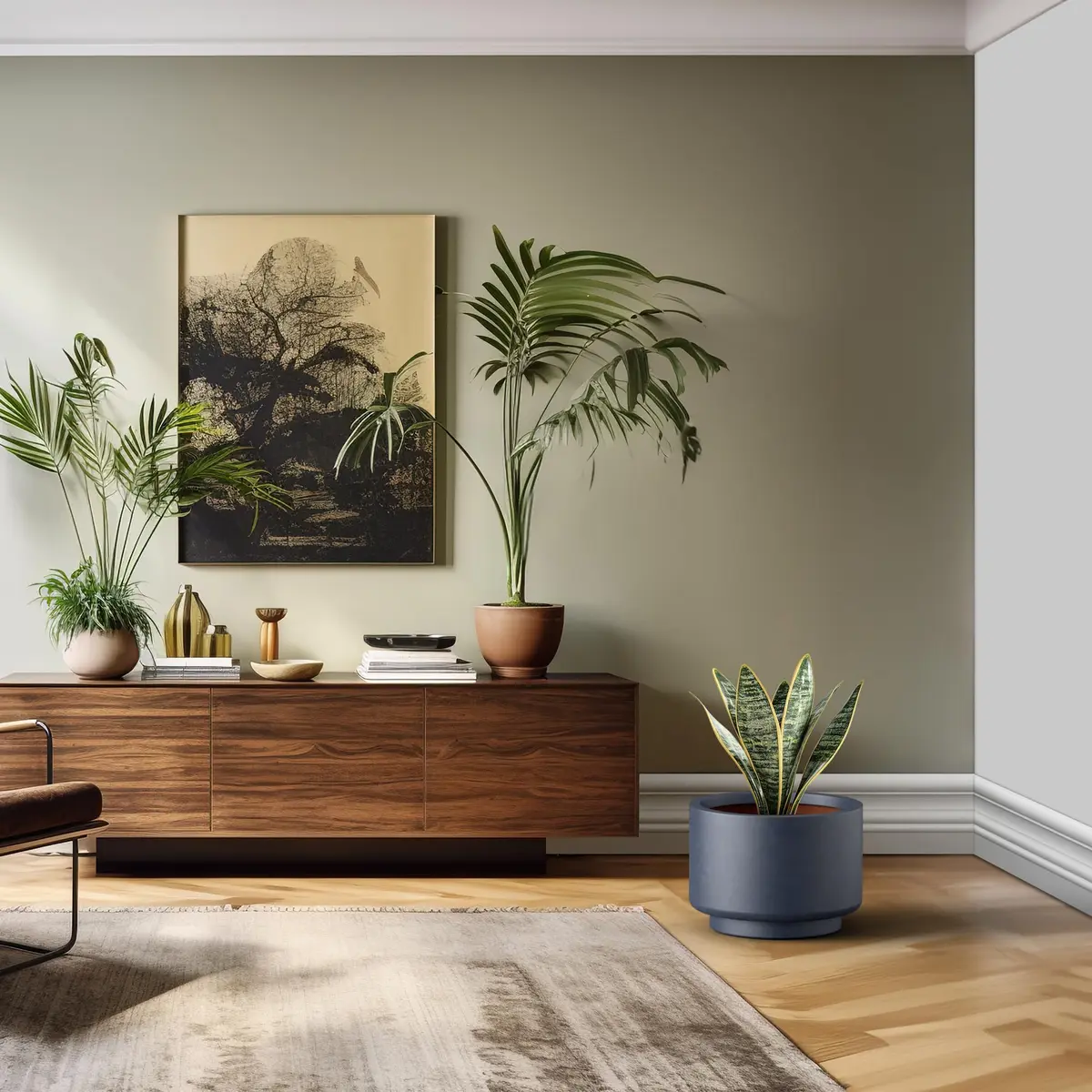 Kante Large Round Pedestal Charcoal Concrete Planter 15.7" Dia, Outdoor | Modern Weather-Resistant Garden Decor - view 5