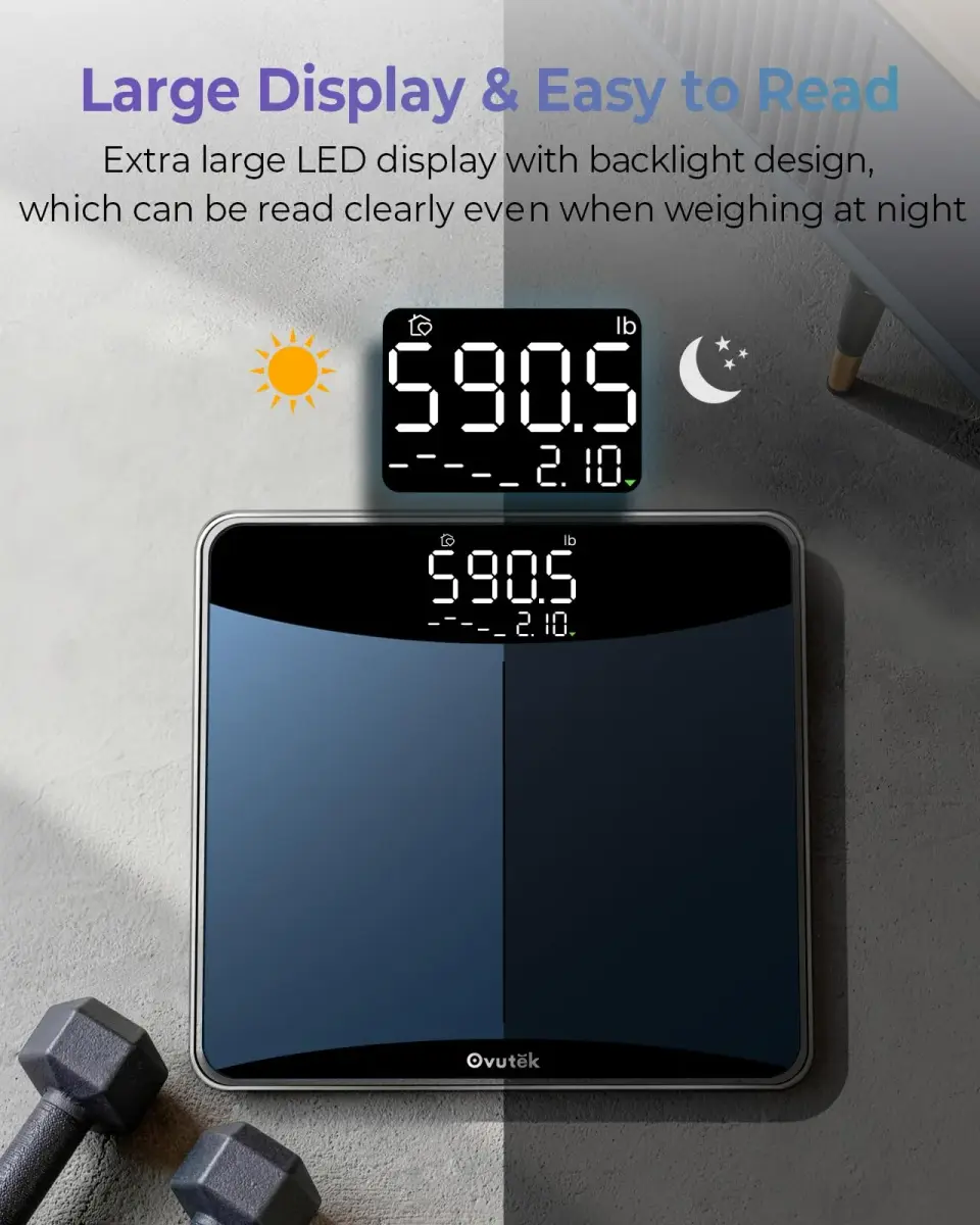 Ovutek 600lb Digital Body Weight Scale with Weight Trends & Large LED Display | 272 kg (600 lb) Capacity, 0.05 kg Accuracy - view 6