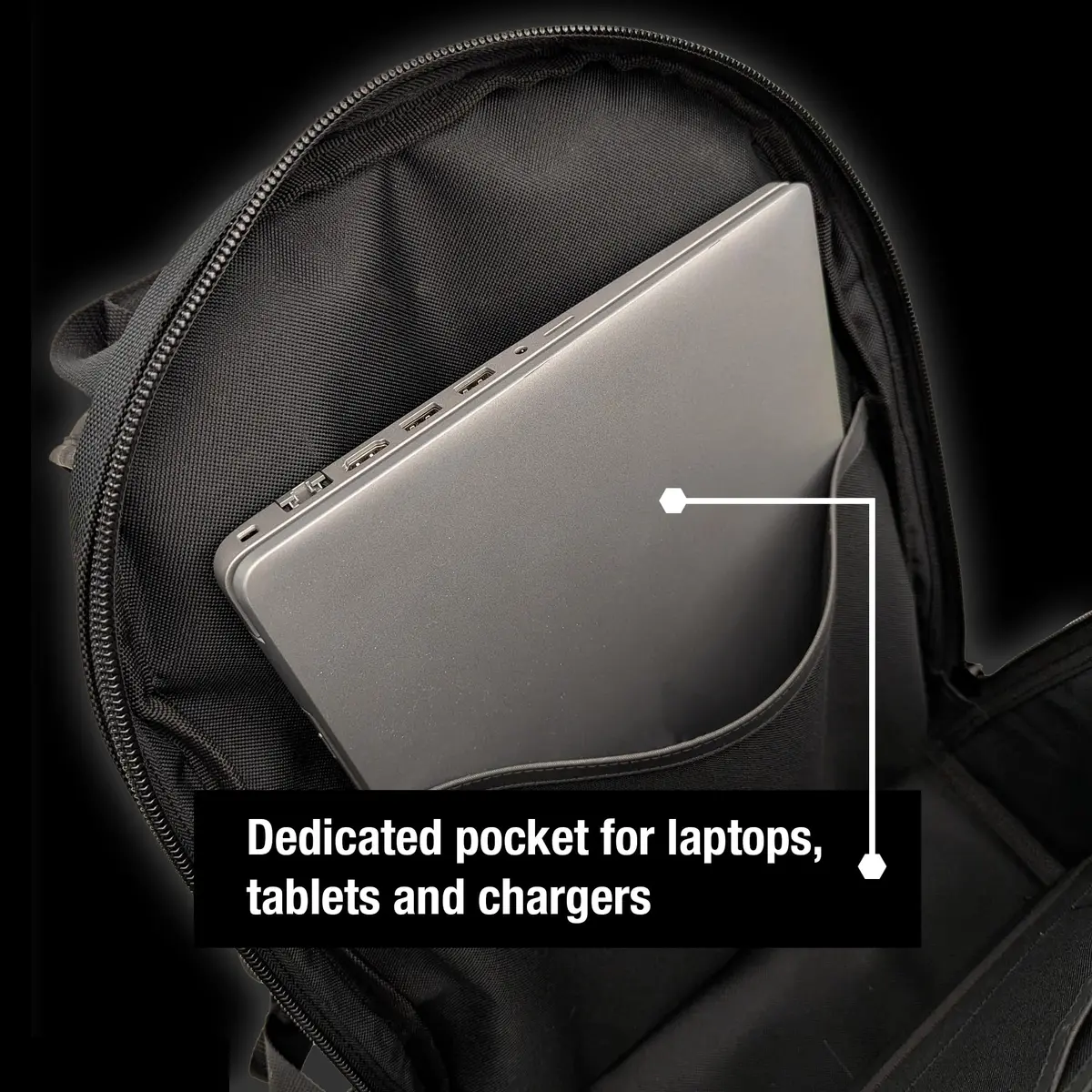 Custom Leathercraft 36-Pocket Tool Backpack Heavy-Duty Ballistic Polyester with Laptop Compartment & Reinforced Glasses Case - view 5