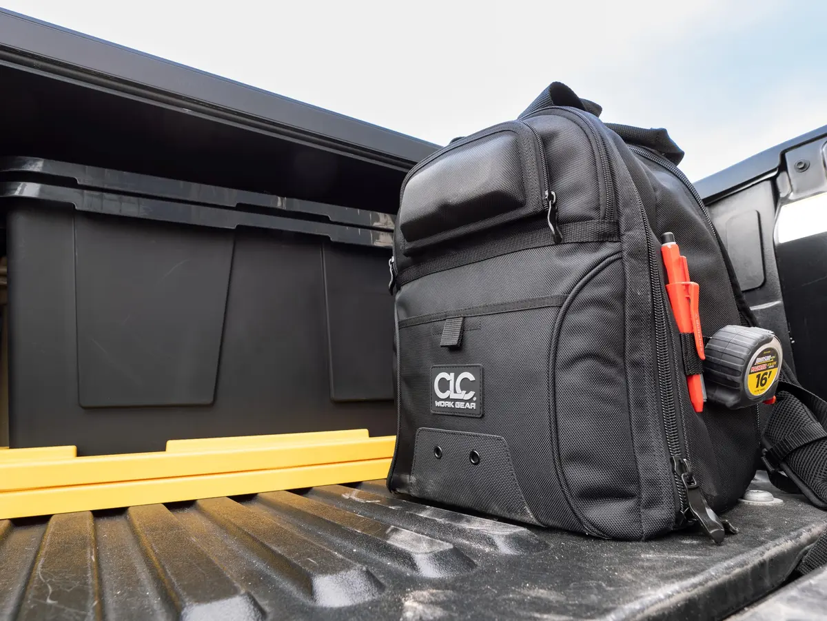 Custom Leathercraft 36-Pocket Tool Backpack Heavy-Duty Ballistic Polyester with Laptop Compartment & Reinforced Glasses Case - view 3