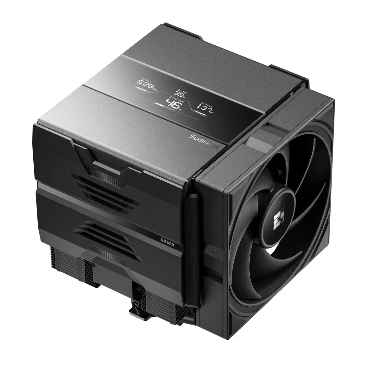Sudokoo SK620V Digital AM5 CPU Cooler | Dual-Tower, 6 Copper Heat Pipes, LCD Display, 220W Heat Dissipation - main product image