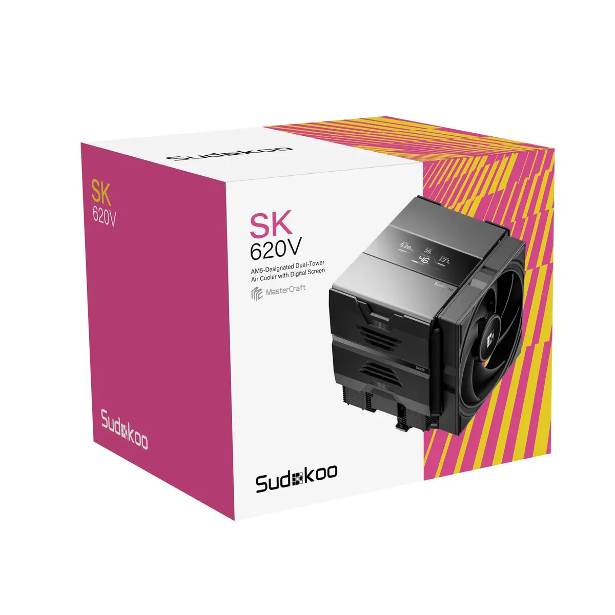 Sudokoo SK620V Digital AM5 CPU Cooler | Dual-Tower, 6 Copper Heat Pipes, LCD Display, 220W Heat Dissipation - view 6