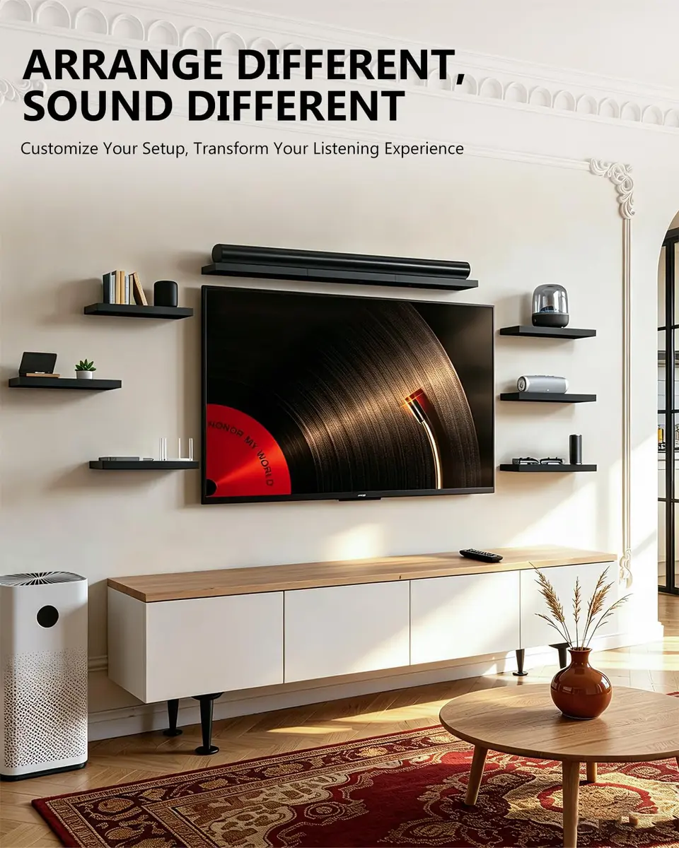 WALI Black Soundbar Mount for Sonos Arc & Arc Ultra, Set of 3 | Heavy Duty 10.2 kg (22 lbs) Capacity - view 5
