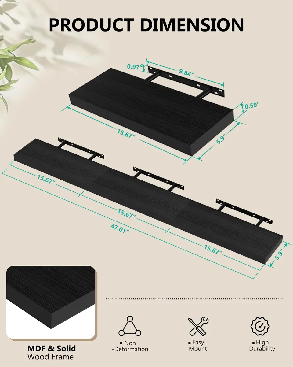 WALI Black Soundbar Mount for Sonos Arc & Arc Ultra, Set of 3 | Heavy Duty 10.2 kg (22 lbs) Capacity - view 6