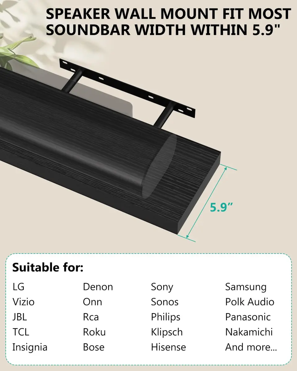 WALI Black Soundbar Mount for Sonos Arc & Arc Ultra, Set of 3 | Heavy Duty 10.2 kg (22 lbs) Capacity - view 7