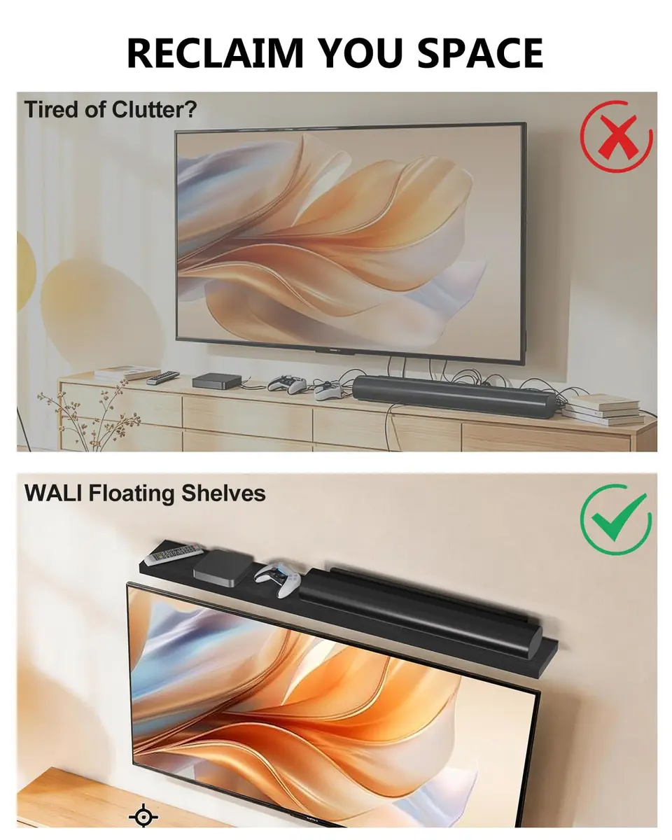 WALI Black Soundbar Mount for Sonos Arc & Arc Ultra, Set of 3 | Heavy Duty 10.2 kg (22 lbs) Capacity - view 8