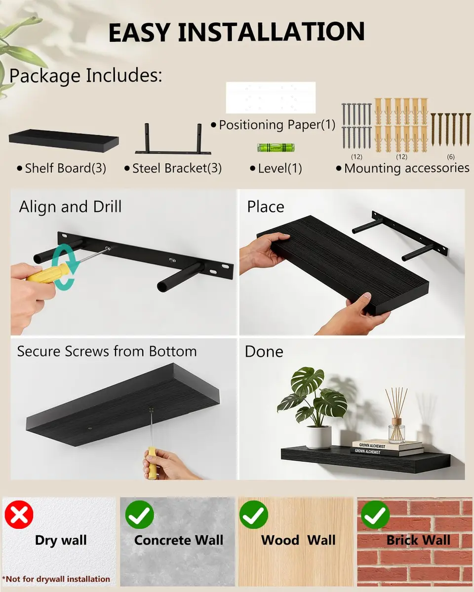 WALI Black Soundbar Mount for Sonos Arc & Arc Ultra, Set of 3 | Heavy Duty 10.2 kg (22 lbs) Capacity - view 9
