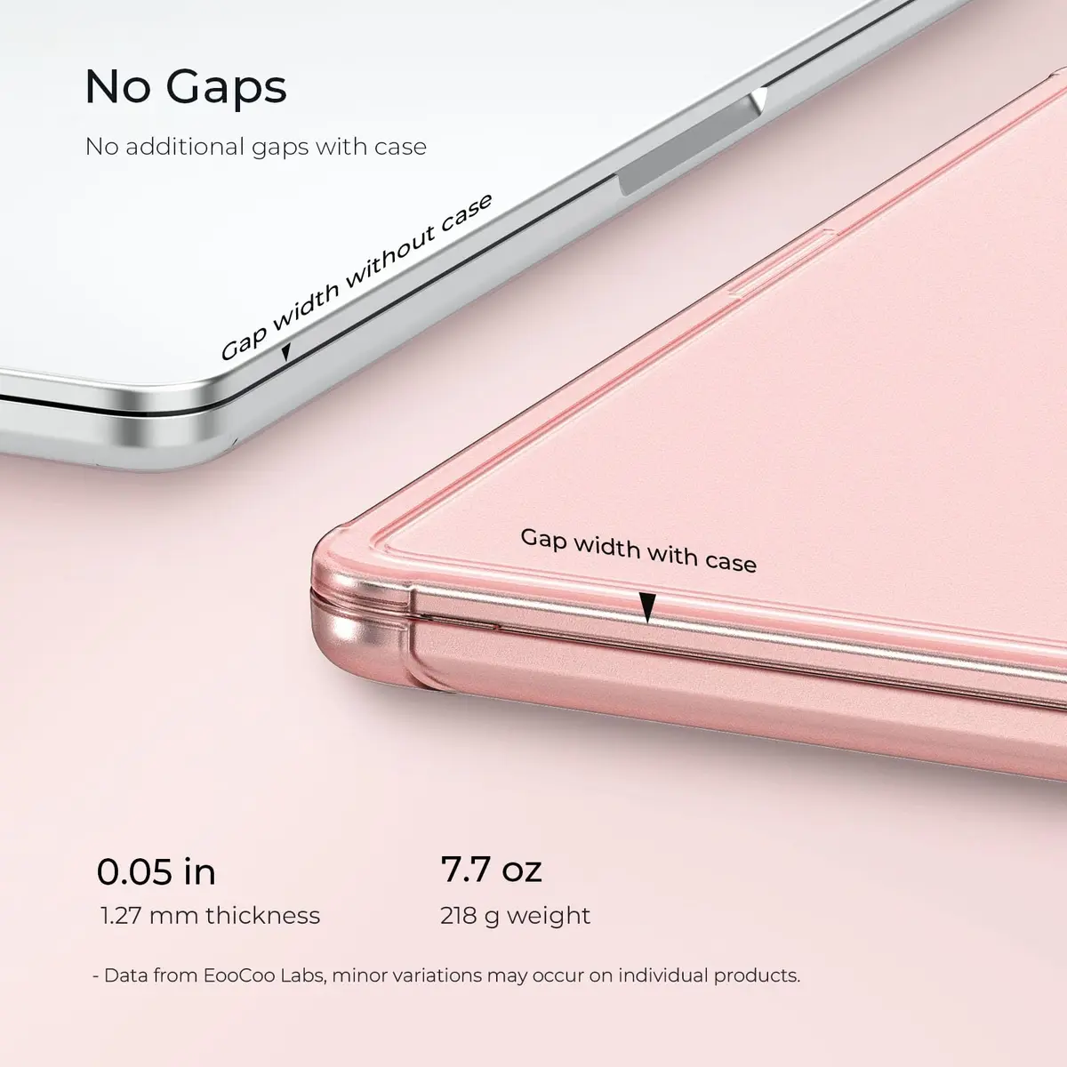 EooCoo Reinforced Anti-Crack Case for MacBook Air 13.6 inch M5-M2 Chip (2022-2026 Models) | Pink Matte Hard Shell with Shockproof Corners - view 6