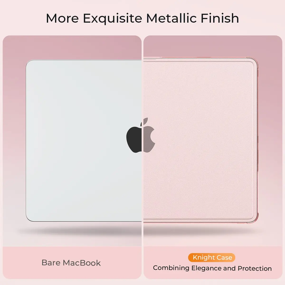 EooCoo Reinforced Anti-Crack Case for MacBook Air 13.6 inch M5-M2 Chip (2022-2026 Models) | Pink Matte Hard Shell with Shockproof Corners - view 7