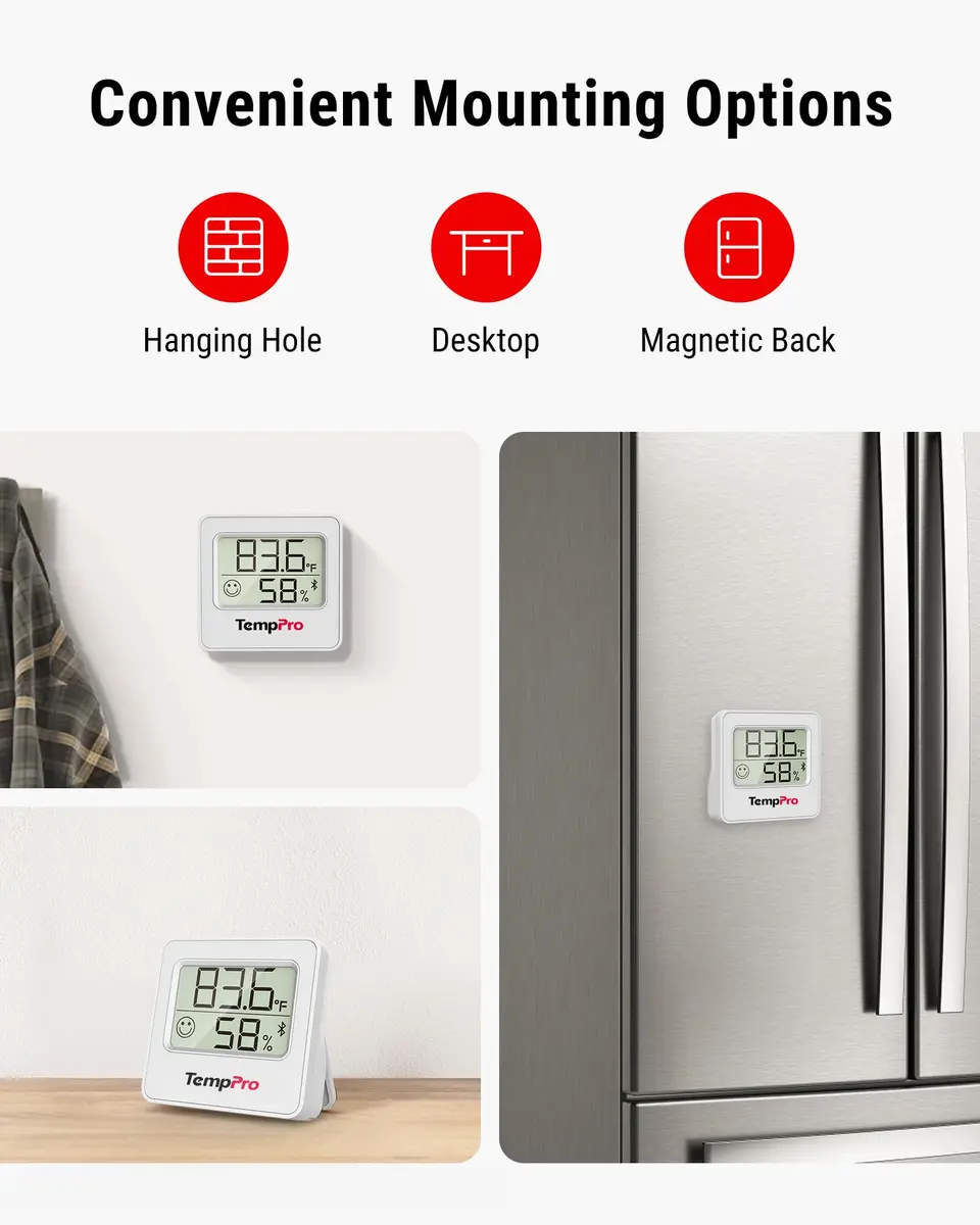 TempPro TempAir Digital Hygrometer & Thermometer 3 Pack | Indoor & Outdoor Monitoring - view 9