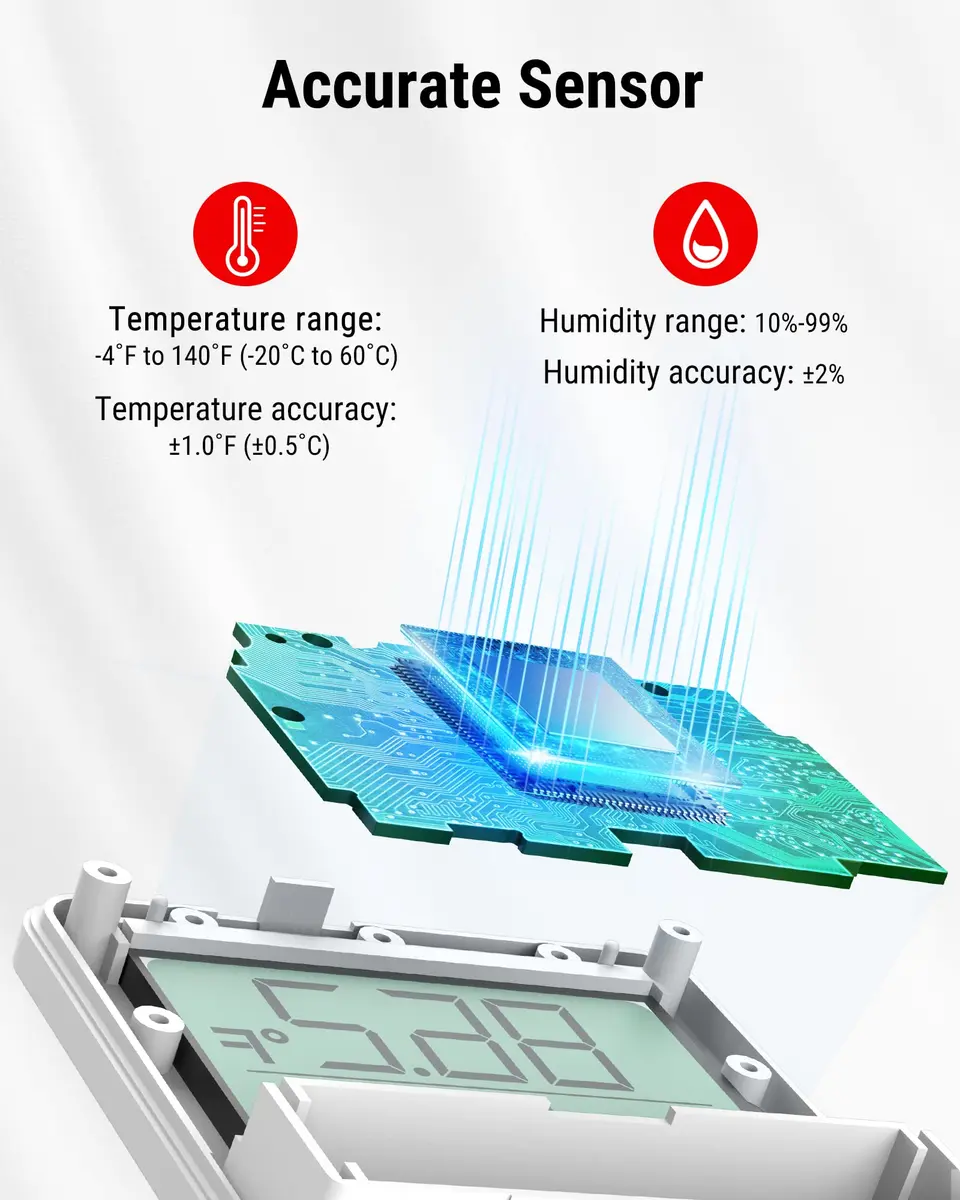 TempPro TempAir Digital Hygrometer & Thermometer 3 Pack | Indoor & Outdoor Monitoring - view 3