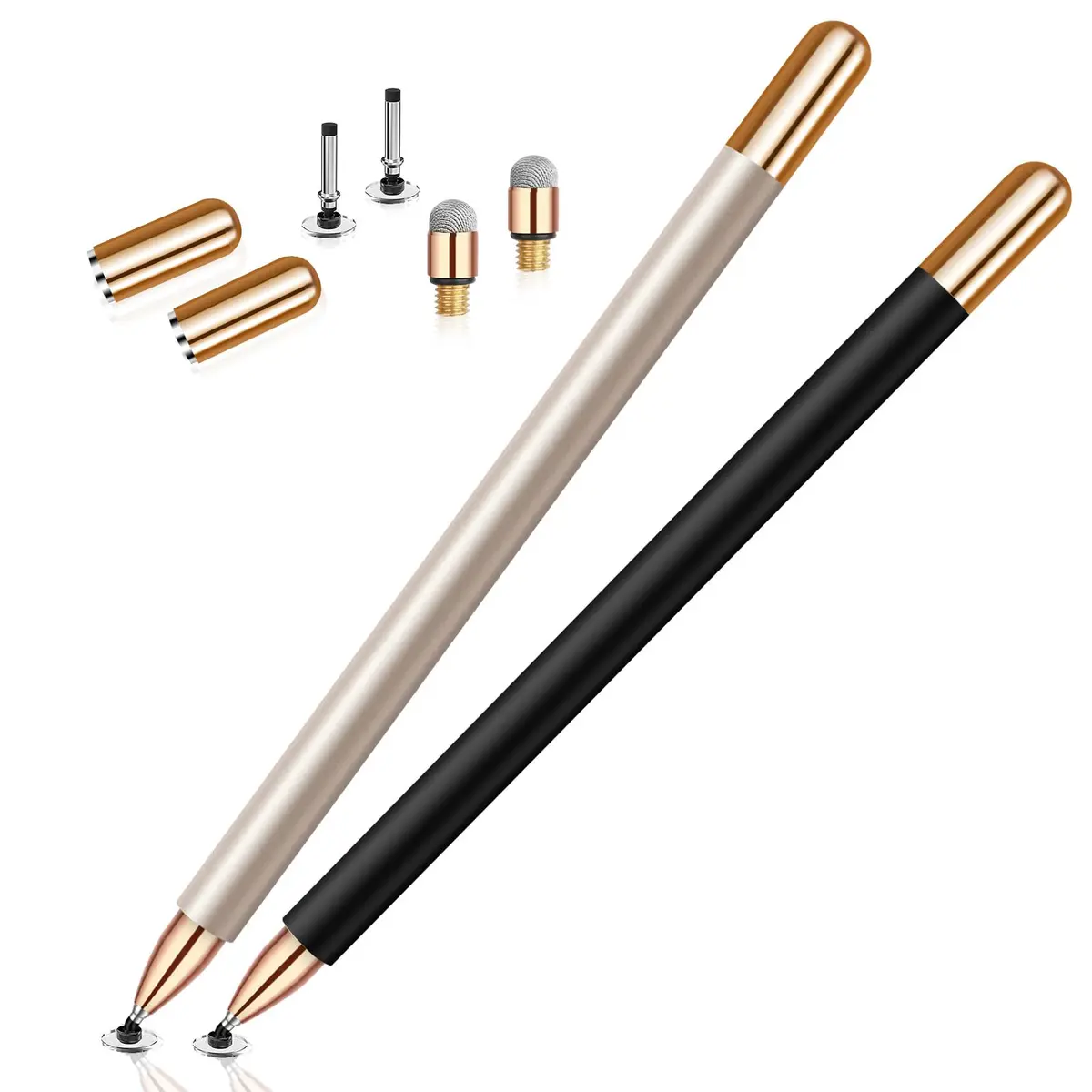 STYLUSHOME Universal Stylus Pens 2-Pack (Black/Gold) | High Precision Sensitivity for All Touch Screens - main product image
