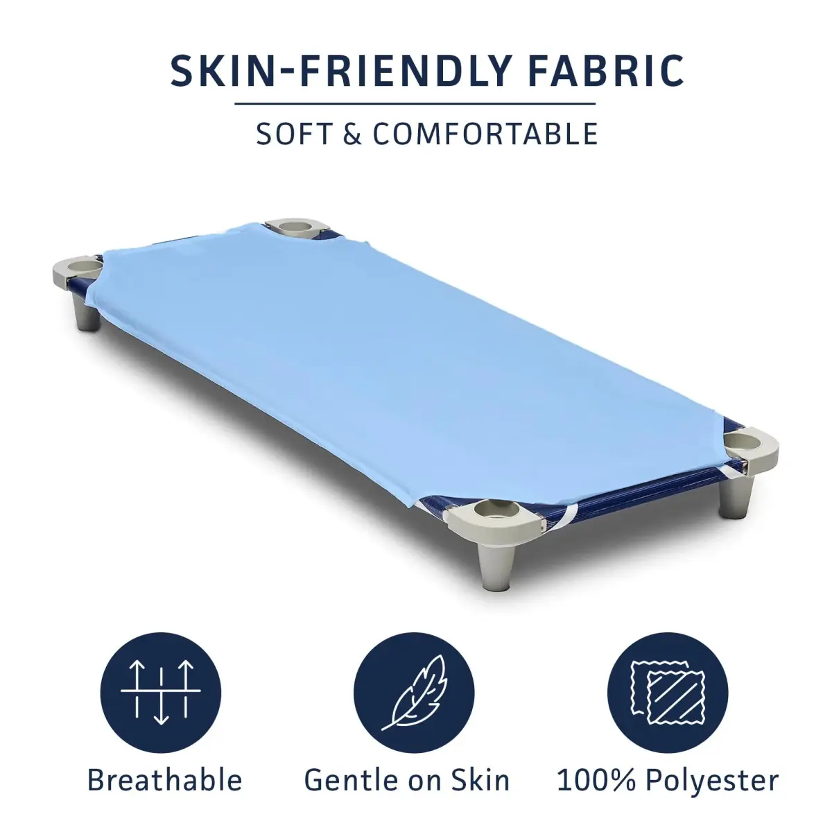 Rollee Pollee Blue Microfiber Cot Sheets 52" x 23" (132cm x 58cm) | 6-Pack for Daycare Naptime - view 6
