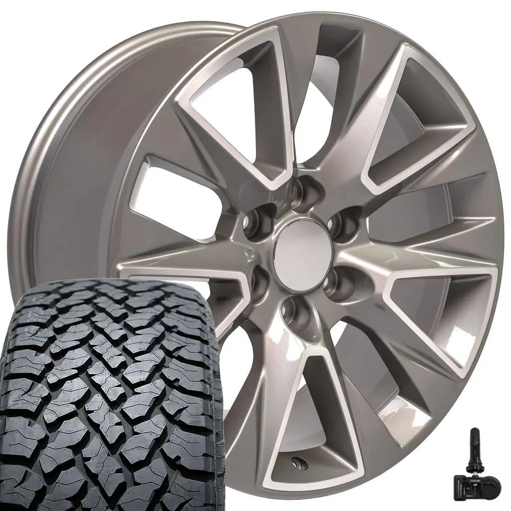 OE Wheels CV26 20x9 Set(4) Silver | 6x139.7 Bolt Pattern, 28ET Offset, TBB Tires & TPMS - main product image