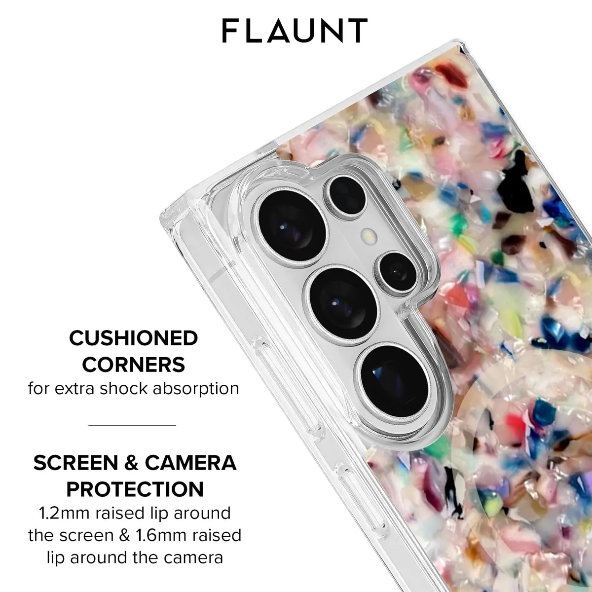 FLAUNT Square Samsung Galaxy S26 Ultra Case - Confetti Tortoise Shell | Shockproof & Magnetic - view 7