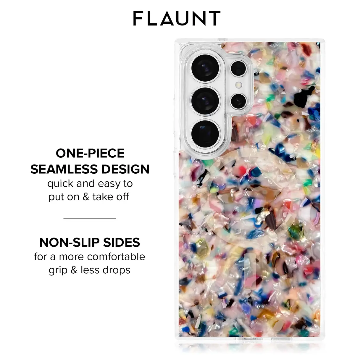 FLAUNT Square Samsung Galaxy S26 Ultra Case - Confetti Tortoise Shell | Shockproof & Magnetic - view 8
