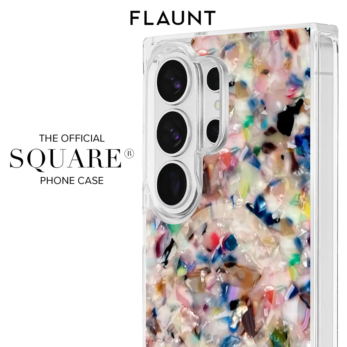 FLAUNT Square Samsung Galaxy S26 Ultra Case - Confetti Tortoise Shell | Shockproof & Magnetic - view 9