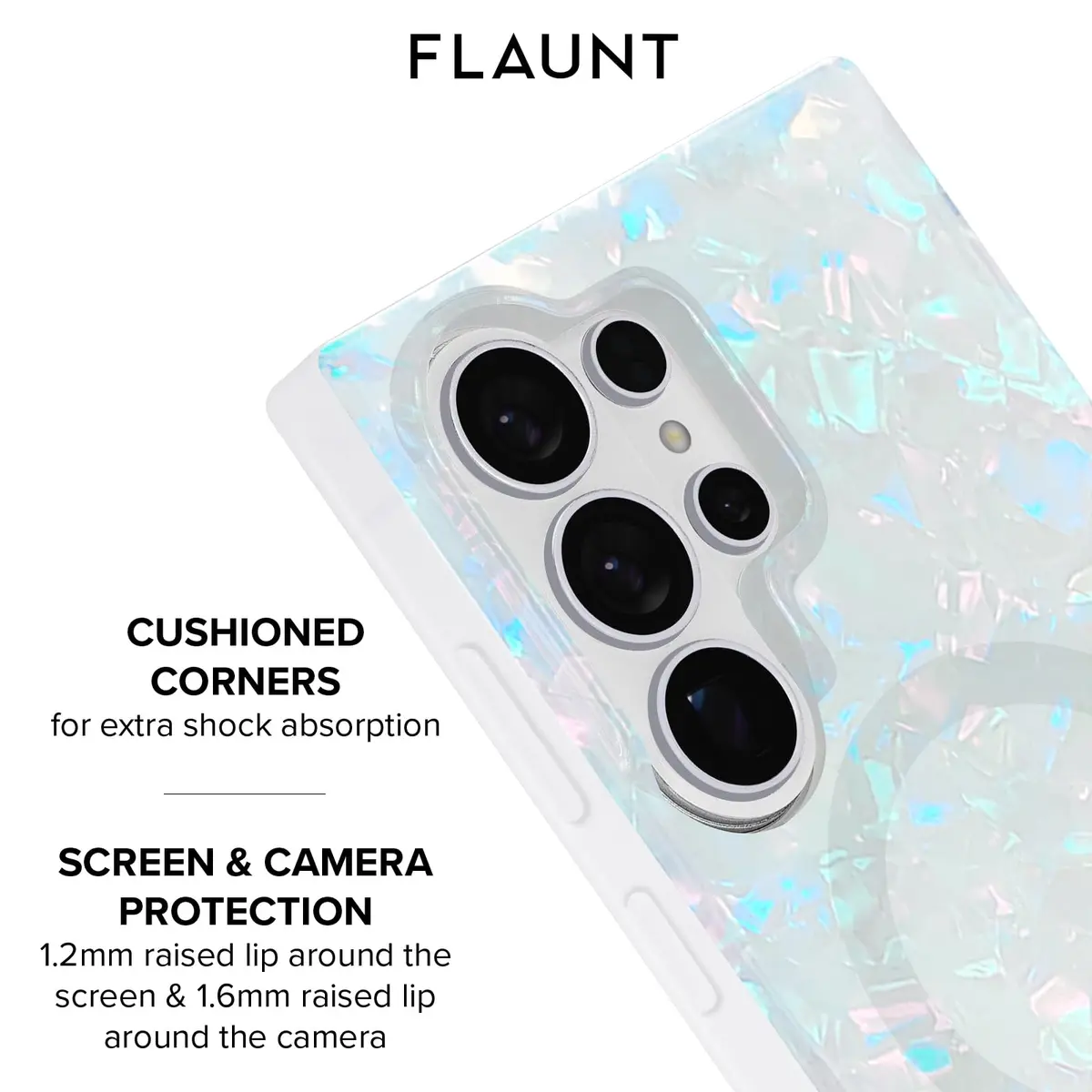 FLAUNT Official Square Samsung Galaxy S26 Ultra Case - Opal Shell | Shockproof & Magnetic - view 7