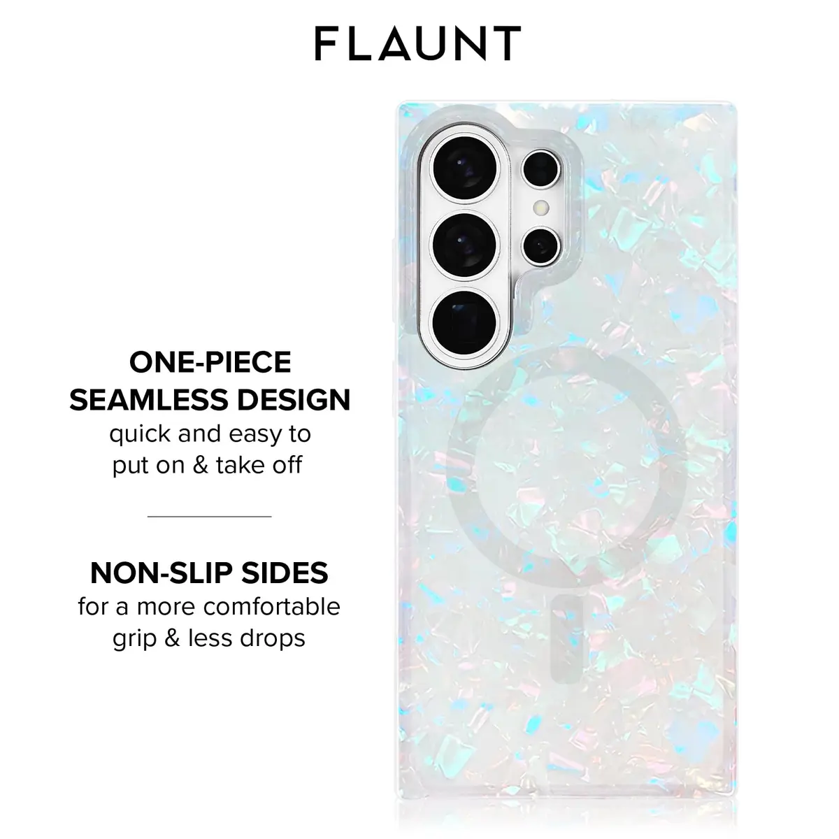 FLAUNT Official Square Samsung Galaxy S26 Ultra Case - Opal Shell | Shockproof & Magnetic - view 8