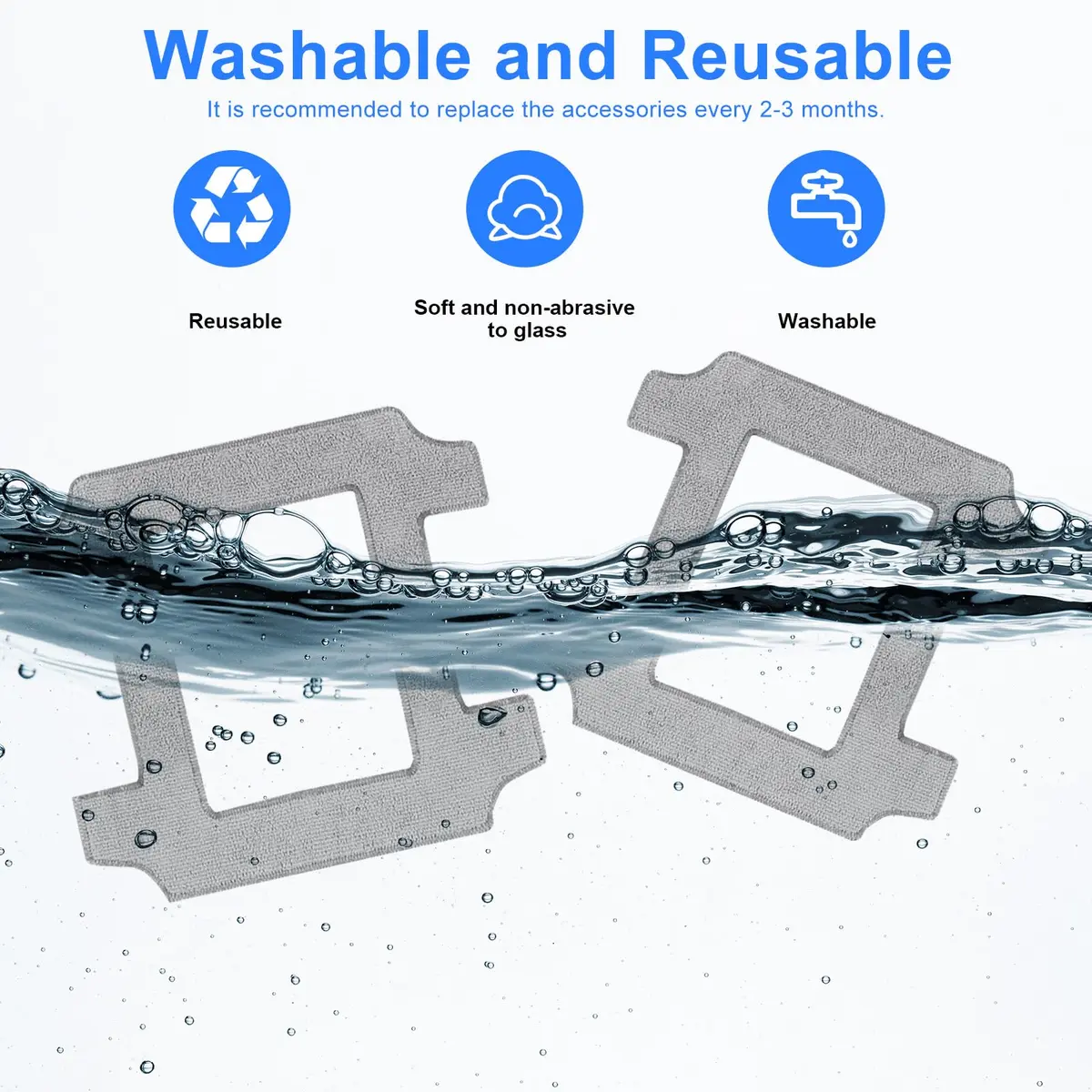 Frexusuent Microfiber Cleaning Rag for ECOVACS WINBOT W2S/W2S Omni Window Cleaner Robot (12-Pack) - view 5