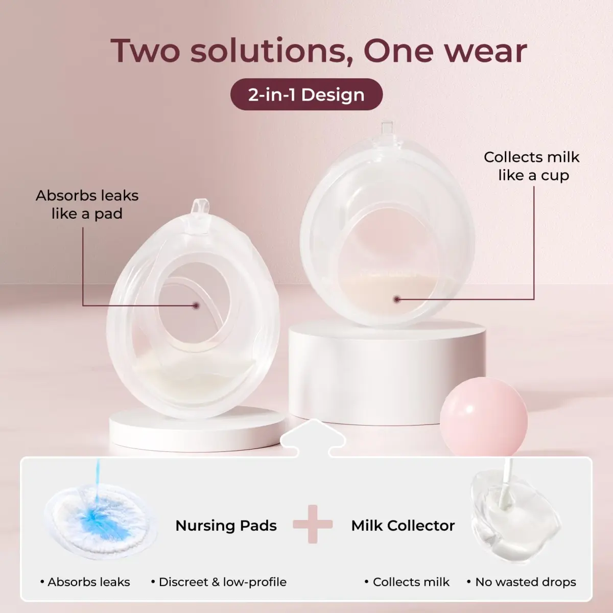 Momcozy Discreet Comfort Collector 1 oz (30 ml) | Passive Milk Catcher for Nursing Bras - view 5