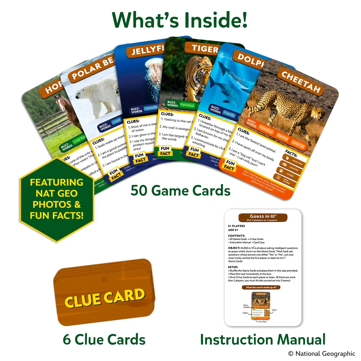 Skillmatics Guess in 10 National Geographic Animals Game | Educational Card Game for Ages 6+ - view 3