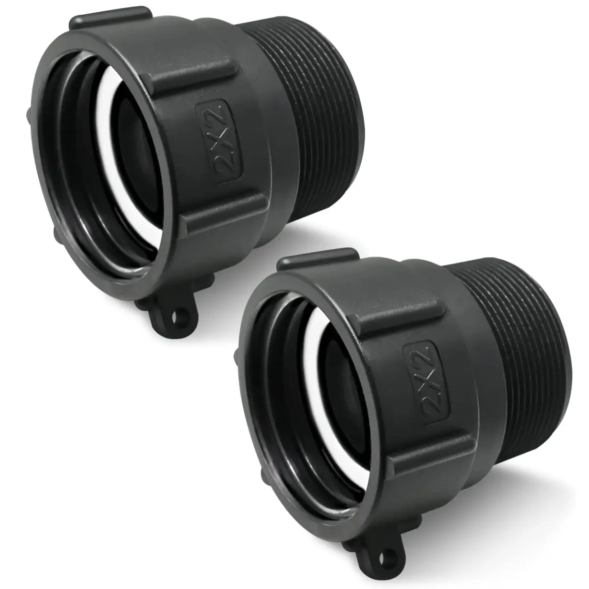 PERMINKS IBC Tote Adapter S60x6 60mm Coarse Thread to 2" NPT, 275-330 Gal, 2-Pack | Connect IBC Tanks to NPT Plumbing - main product image