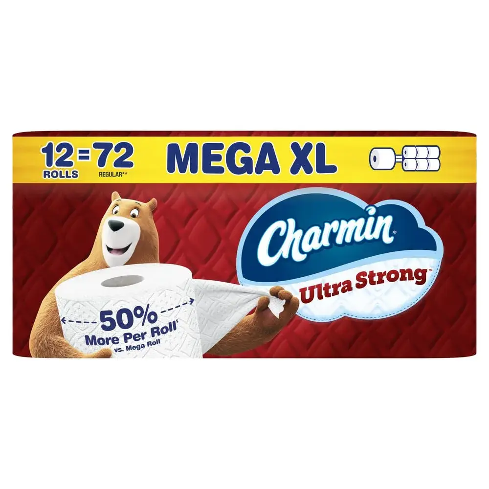 Charmin Ultra Strong Toilet Paper 12 Mega XL Rolls (3960 Sheets Total) | 4X Stronger When Wet - main product image