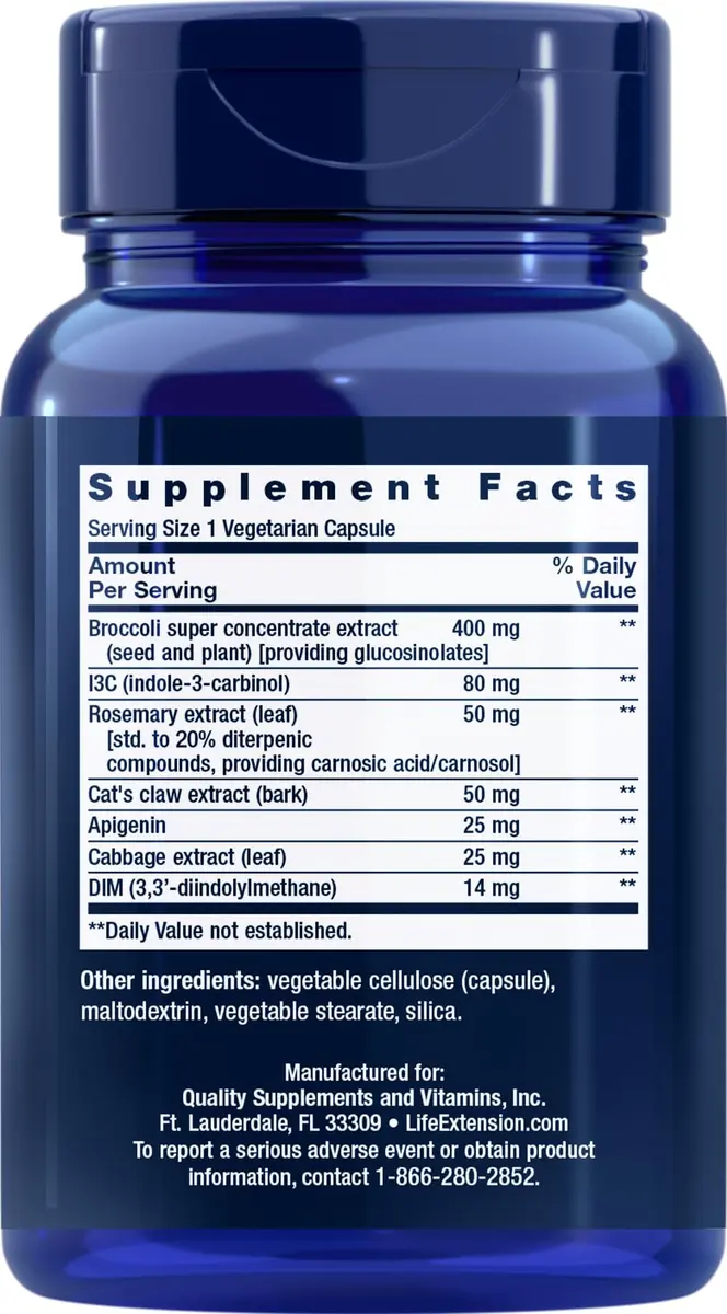 Life Extension Cruciferous Vegetable Extract Blend 90 Vegetarian Capsules | Supports Cellular Health - view 2