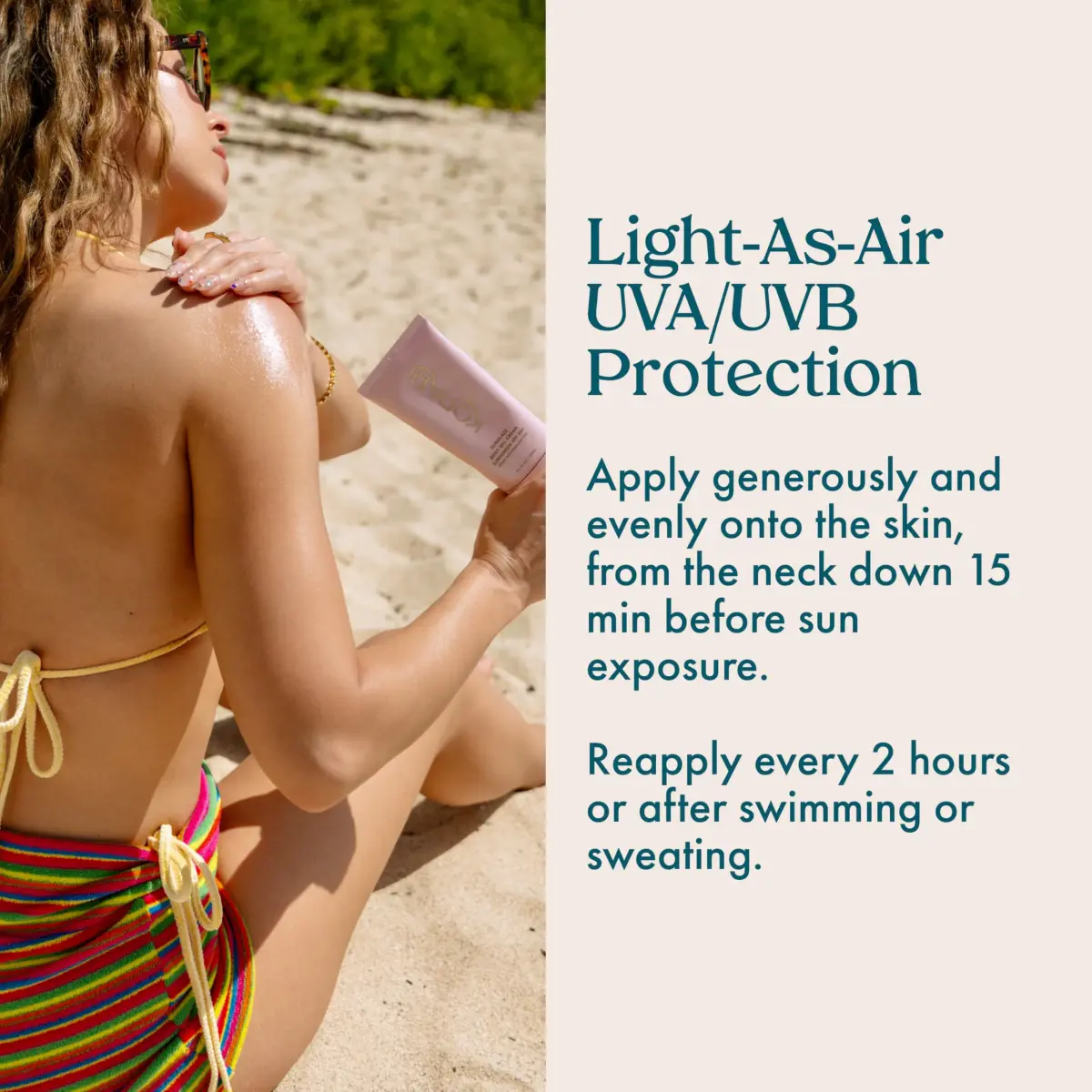 Kopari Sunglaze Body Gel Cream Sunscreen SPF 50+ 100ml (3.4 Fl Oz) | Broad-Spectrum Protection with Hyaluronic Acid & Coconut Oil - view 7