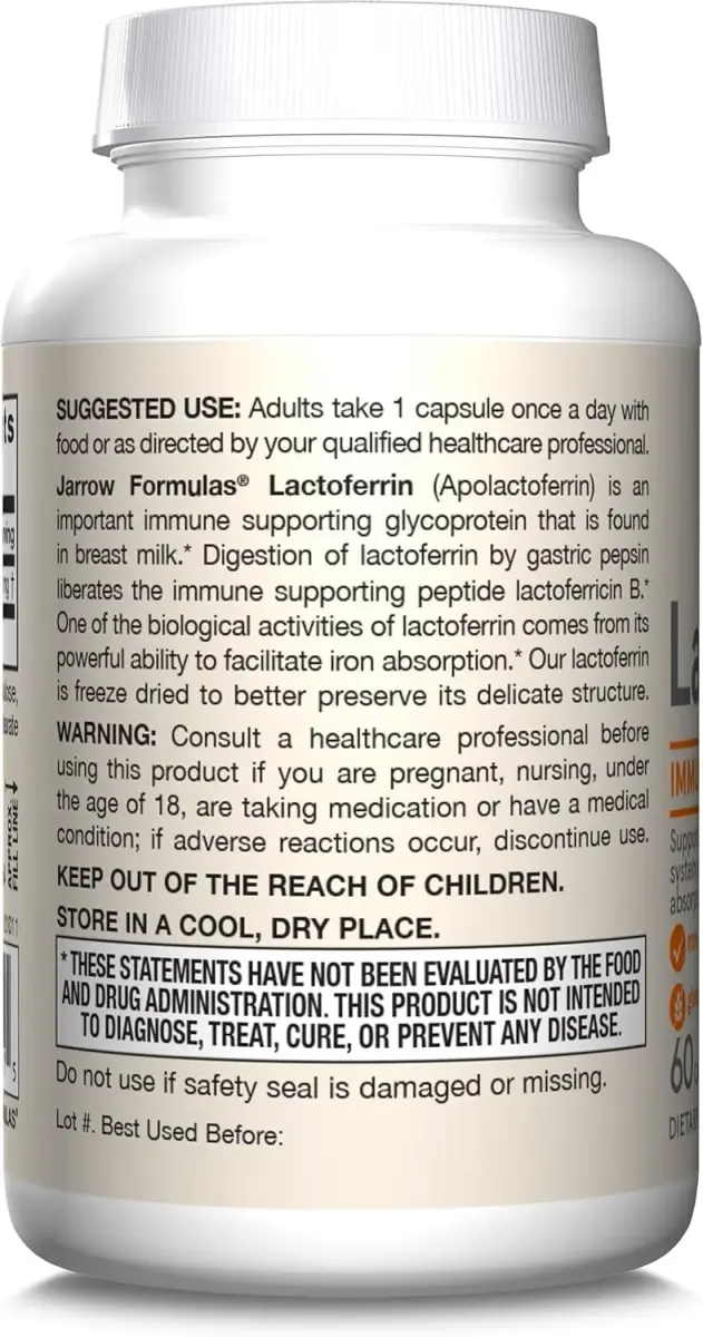 Jarrow Formulas Lactoferrin Immune Support 250 mg Capsules | 120 Count (Pack of 2) - view 9