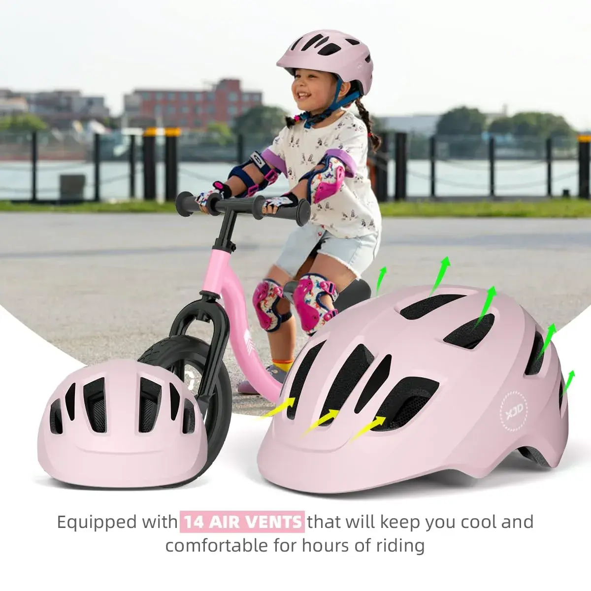 XJD XX-Small Light Pink Toddler Multi-Sport Bike Helmet for Babies (44-48 cm) - view 2