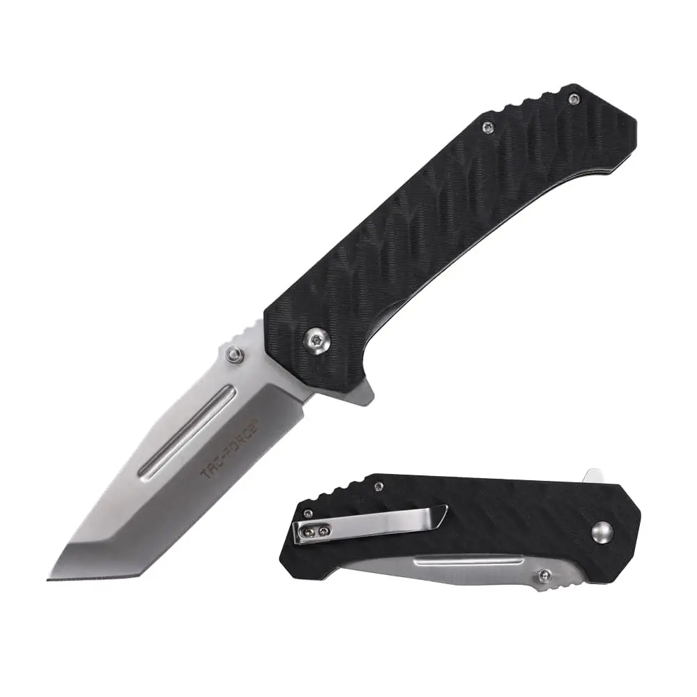 Tac-Force Pocket Folding Knife, G10 Handle, Satin Finish, TF-2012BK | Compact EDC Utility - main product image