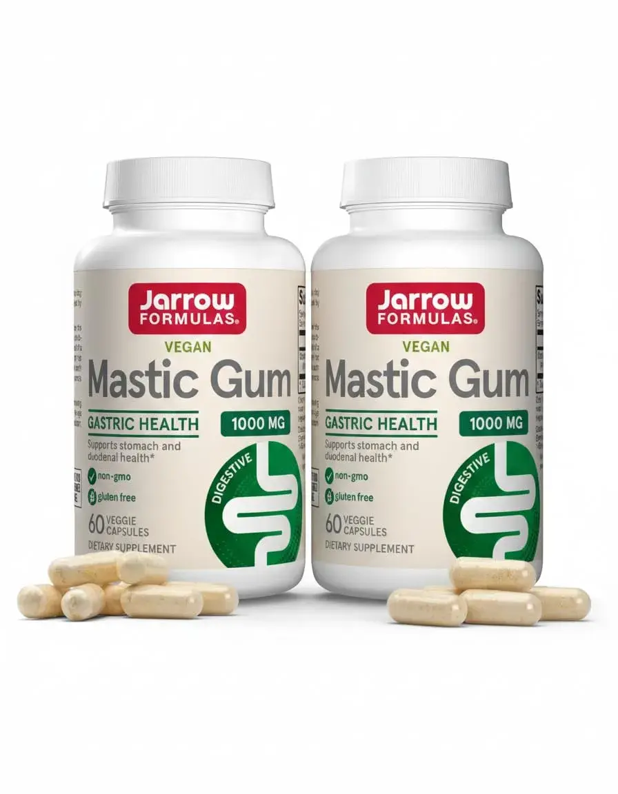 Jarrow Formulas Mastic Gum 1000 mg Veggie Capsules 120 Count (60 Count Pack of 2) | Supports Stomach and Duodenal Health - main product image