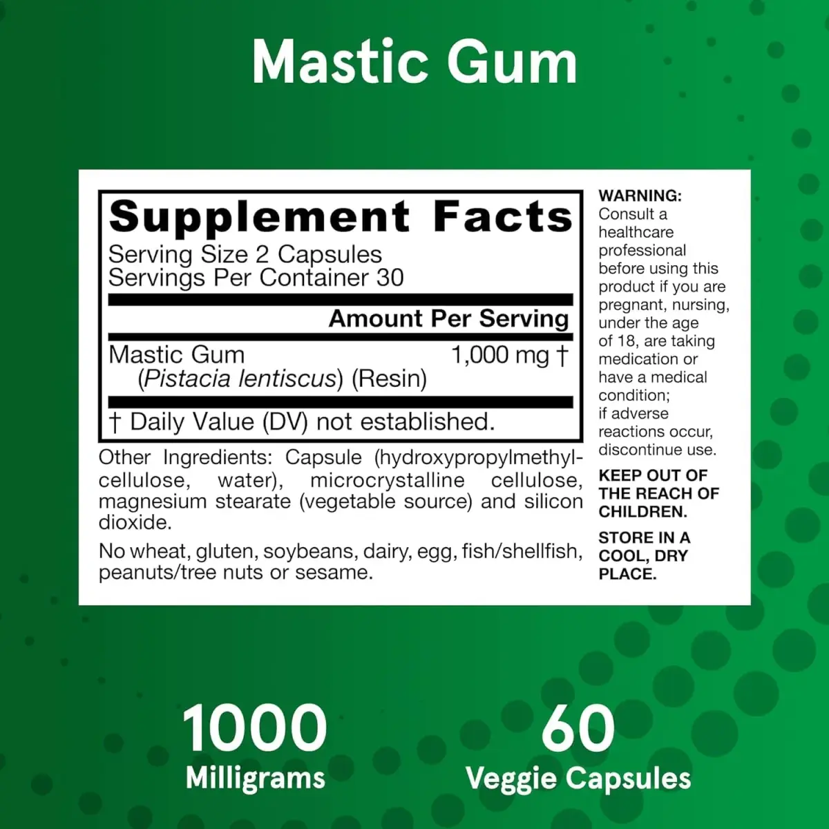 Jarrow Formulas Mastic Gum 1000 mg Veggie Capsules 120 Count (60 Count Pack of 2) | Supports Stomach and Duodenal Health - view 7