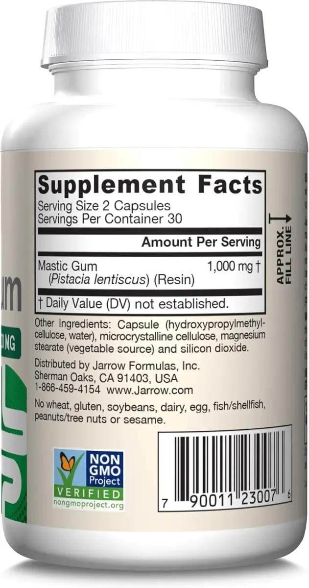 Jarrow Formulas Mastic Gum 1000 mg Veggie Capsules 120 Count (60 Count Pack of 2) | Supports Stomach and Duodenal Health - view 9