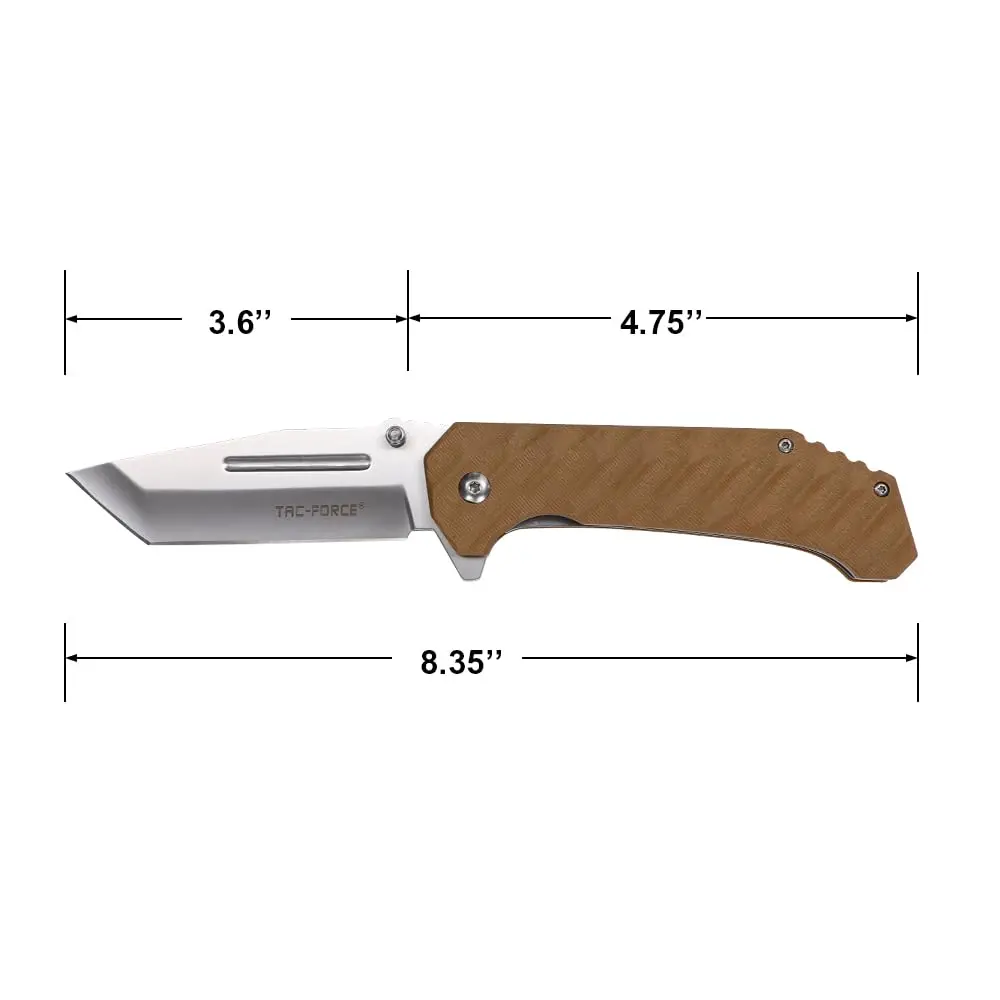 Tac-Force Pocket Folding Knife, G10 Handle, Satin Finish, TF-2012BN | Compact EDC with 3.6" Blade - view 2