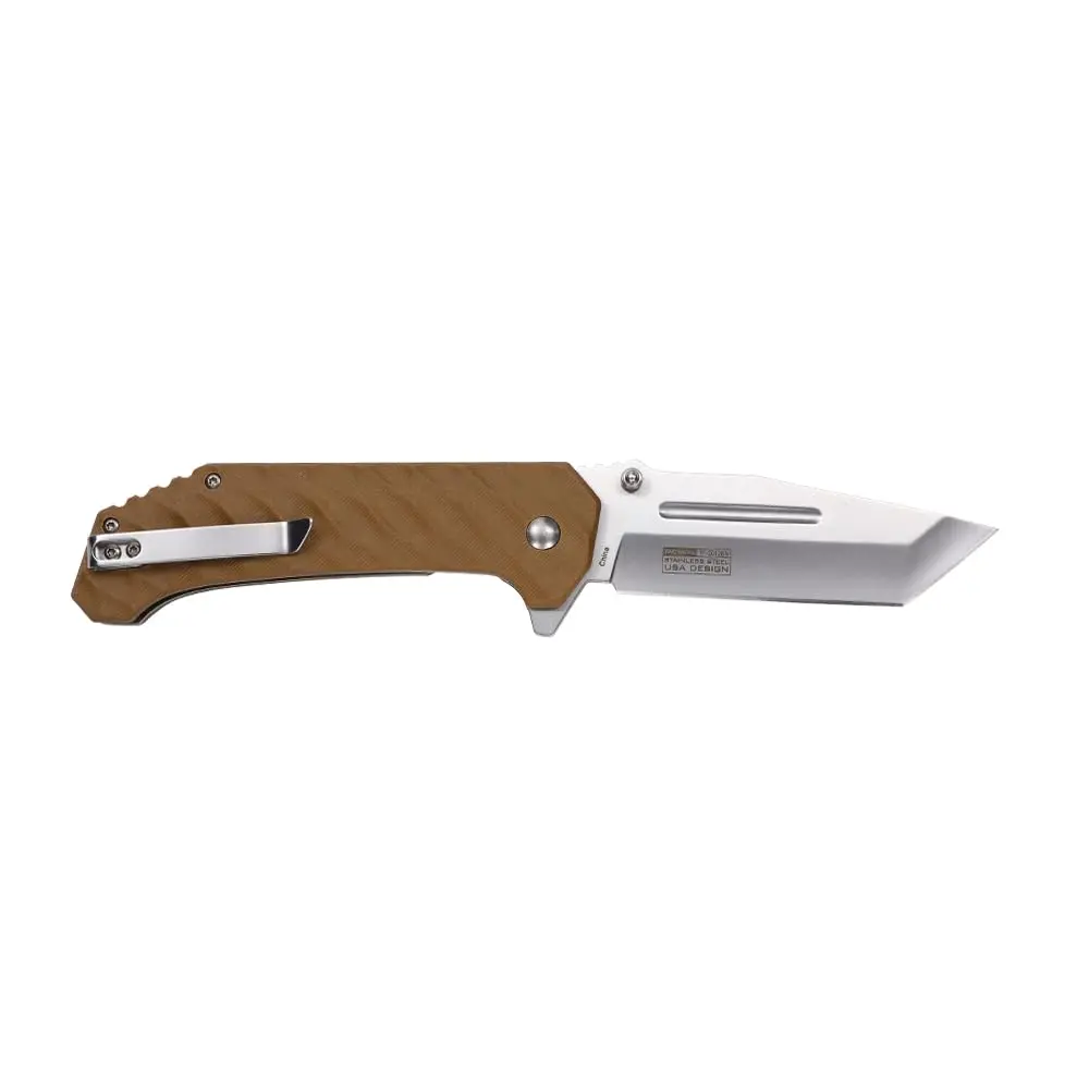 Tac-Force Pocket Folding Knife, G10 Handle, Satin Finish, TF-2012BN | Compact EDC with 3.6" Blade - view 3