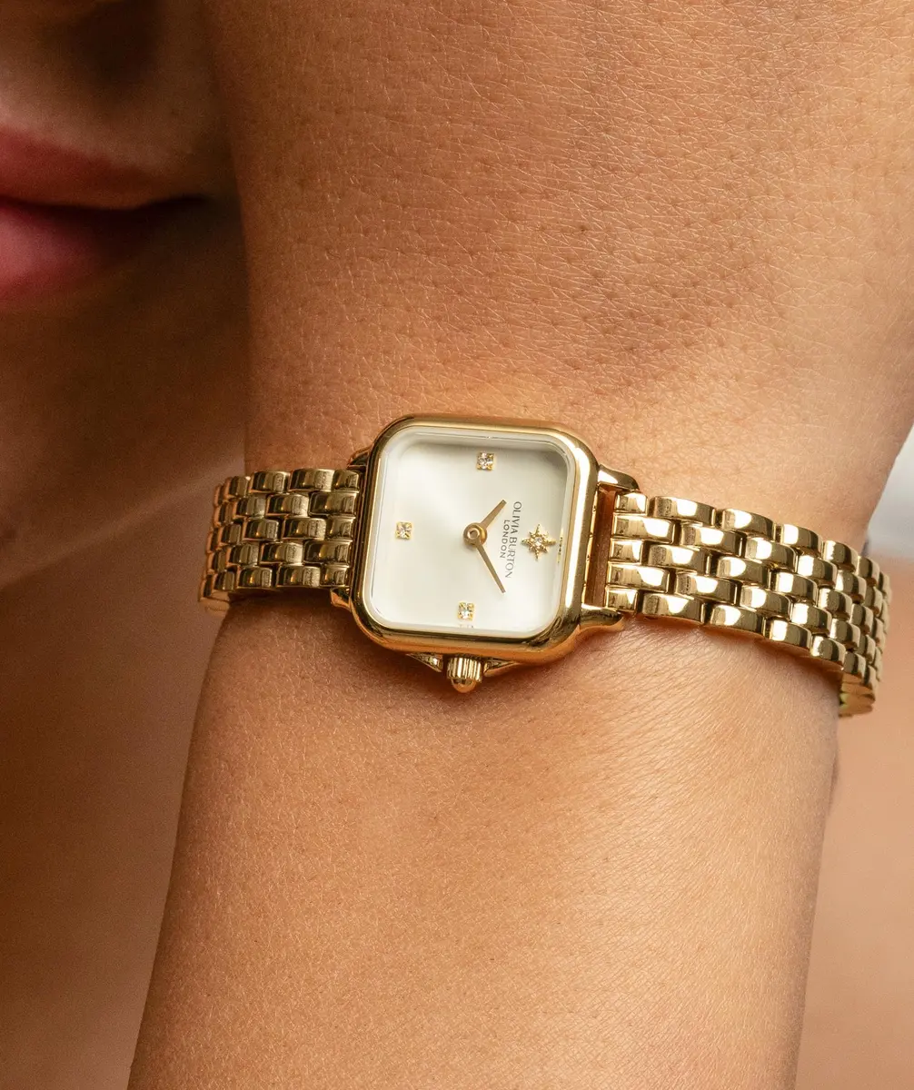 Olivia Burton Grosvenor Mini 20mm Women’s Quartz Watch | Classic Sunray Dial & Gold Bracelet - view 2