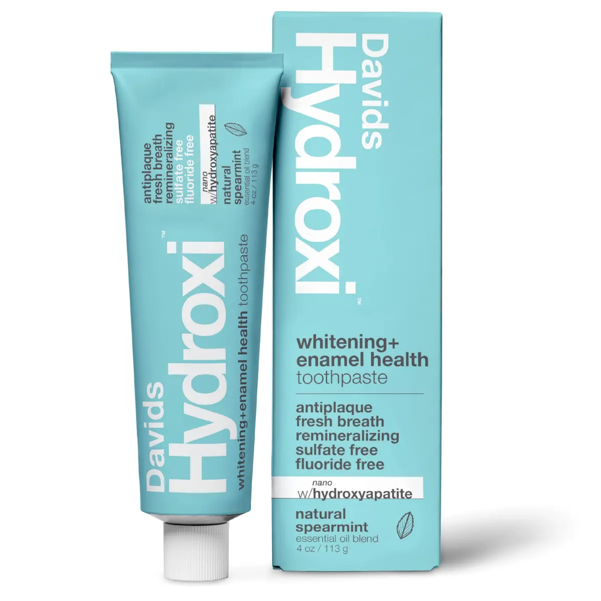Davids Nano Hydroxyapatite Toothpaste Whitening Enamel Health Spearmint 4oz (113g) | EWG Verified Natural Formula - main product image