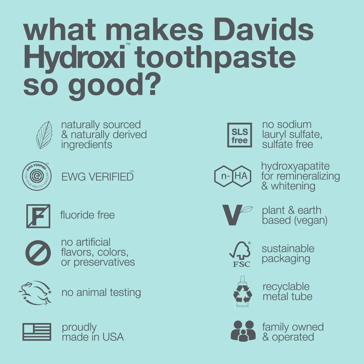 Davids Nano Hydroxyapatite Toothpaste Whitening Enamel Health Spearmint 4oz (113g) | EWG Verified Natural Formula - view 6