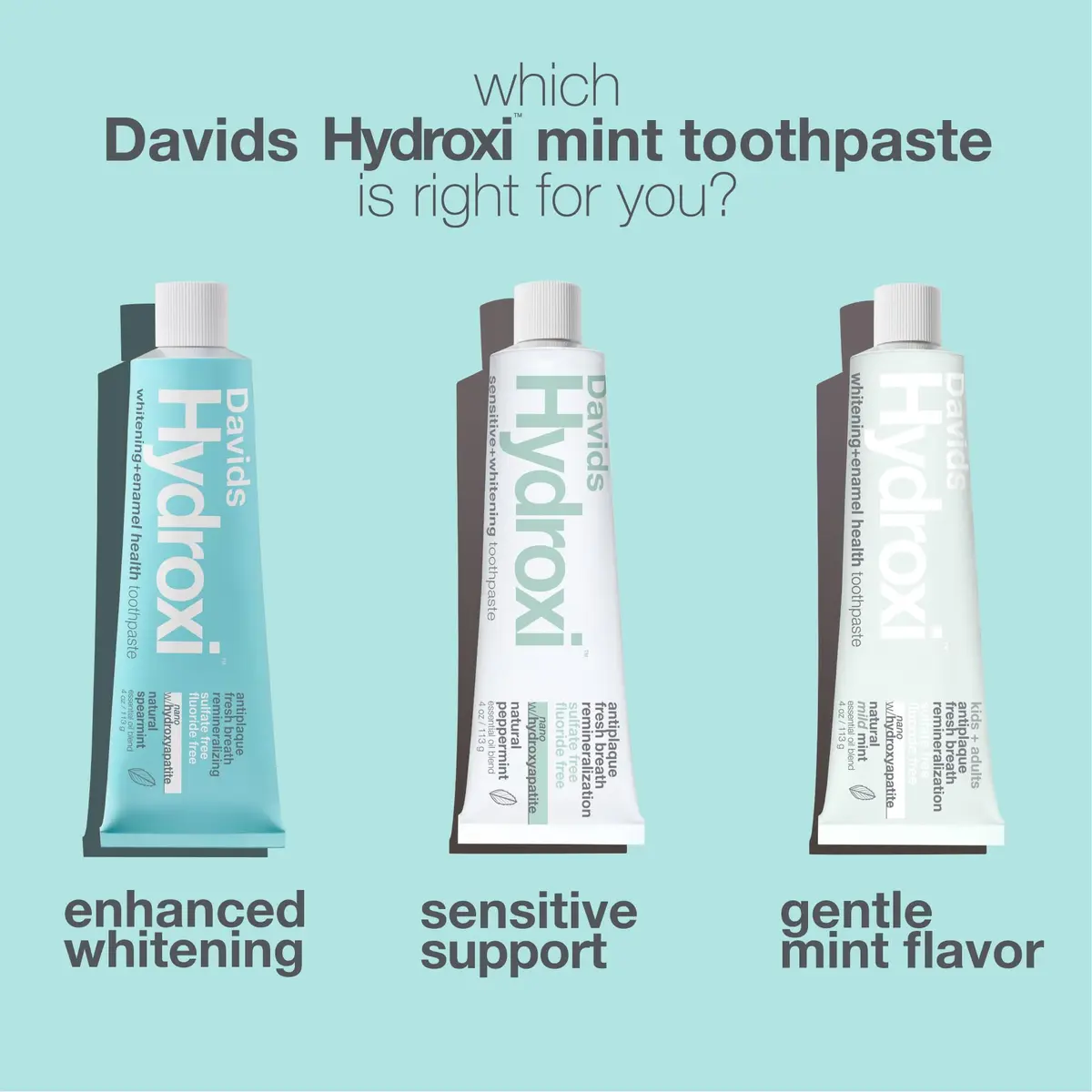 Davids Nano Hydroxyapatite Toothpaste Whitening Enamel Health Spearmint 4oz (113g) | EWG Verified Natural Formula - view 4