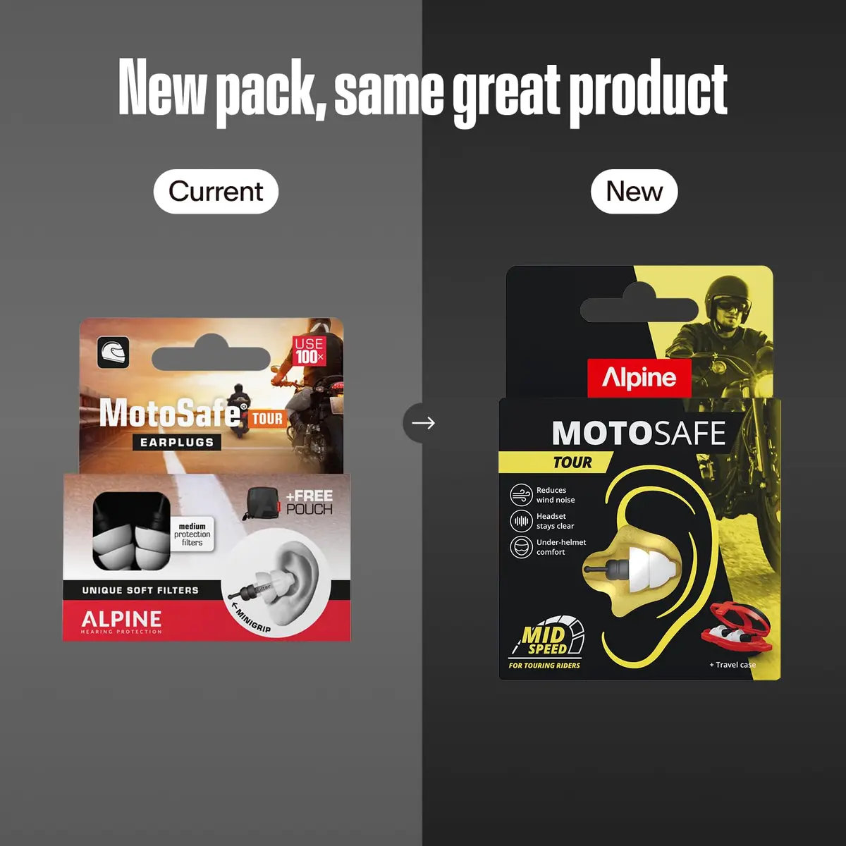 Alpine MotoSafe Tour Motorcycle Ear Plugs 17 dB SNR | Wind Noise Reduction for Tours - view 6