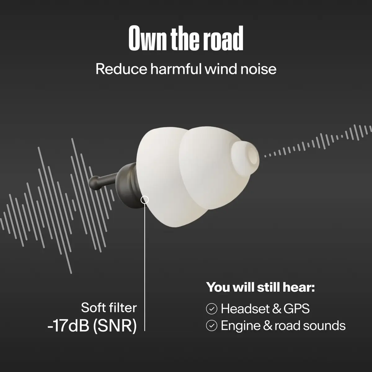 Alpine MotoSafe Tour Motorcycle Ear Plugs 17 dB SNR | Wind Noise Reduction for Tours - view 3