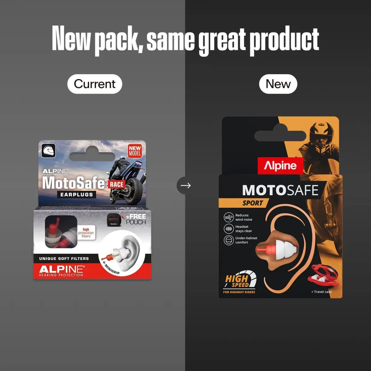 Alpine MotoSafe Sport Earplugs | 20dB SNR Wind Noise Reduction for Motorcycling - view 6